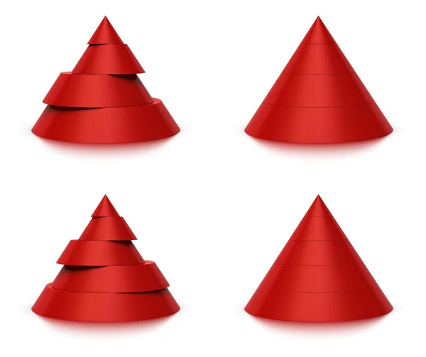 stock image 3d conical shape sliced, 4 or 5 levels