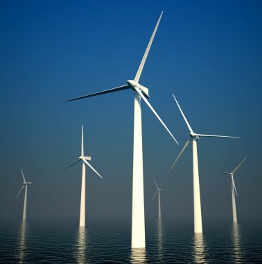 Deniz enerji üreten 3d Rüzgar türbinleri