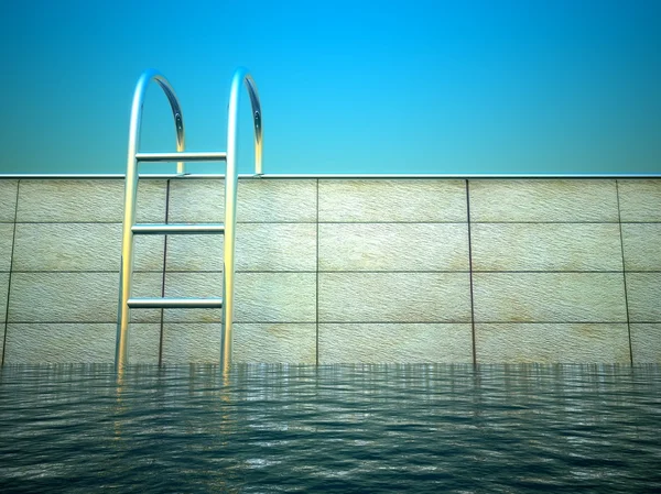 3D Schwimmbad mit Treppe — Stockfoto