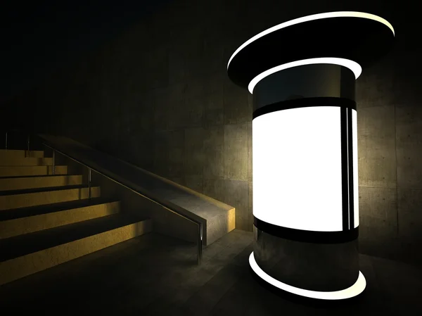 3D Tom reklam kolumn på natten — Stockfoto