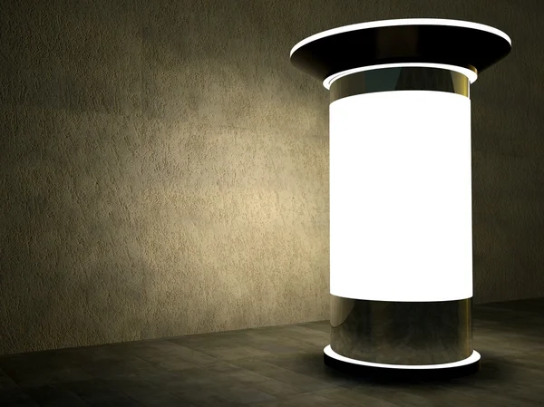 3D reklam boş sütun geceleri — Stok fotoğraf