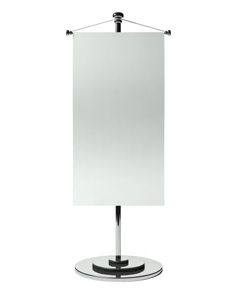 Drapeau de table blanc 3d isolé sur blanc — Photo