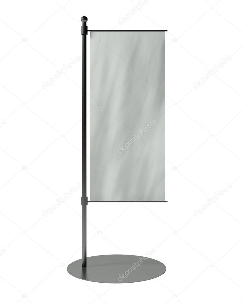 3d blank table flag isolated on white