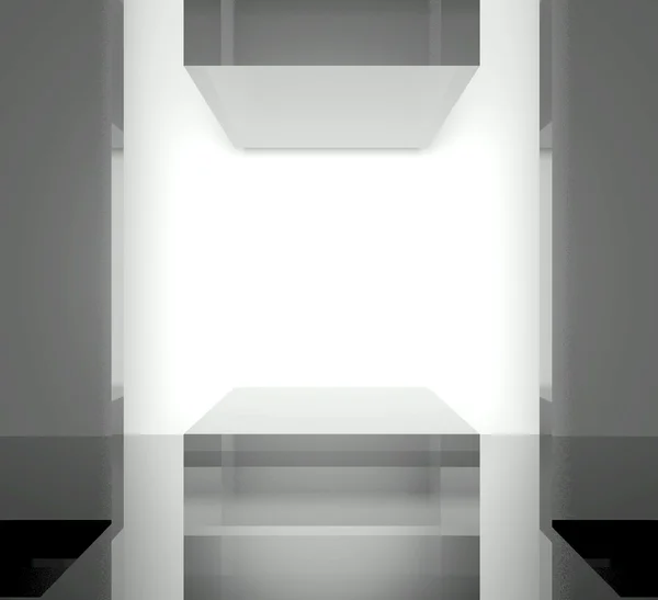 Escaparate de vidrio vacío, espacio de exposición 3d — Foto de Stock