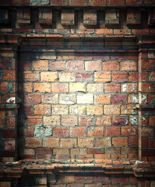 3d parede de tijolo, arquitetura antiga fundo — Fotografia de Stock