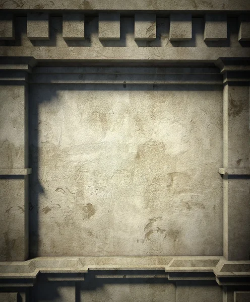 3d Betonwand, antike Architektur Hintergrund — Stockfoto
