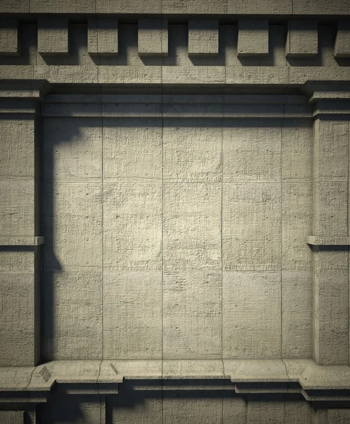 3D betongvägg, antika arkitekturen bakgrund — Stockfoto