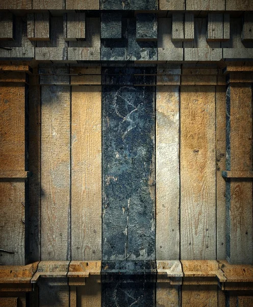 3 d 木製の壁、アンティークのアーキテクチャの背景 — ストック写真
