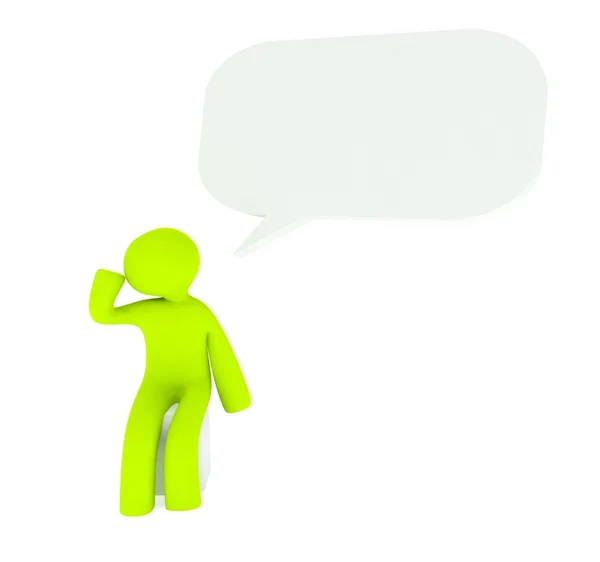 3d speech bubble with thinking man — Stock Photo, Image
