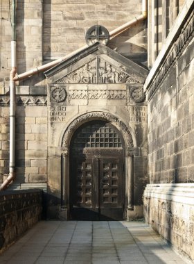 Romanesque entrance to the cathedral, detail clipart