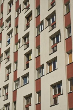 Commie Block of Flats with Energy Saving Wall Insulation clipart