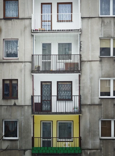 Opomíjené balkony v budovách — Stock fotografie