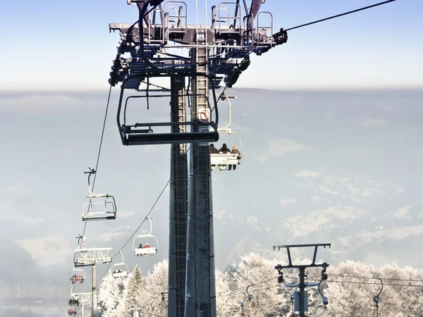 Bau des Skilifts — Stockfoto