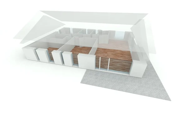 Plano de casa de renderizado 3D —  Fotos de Stock