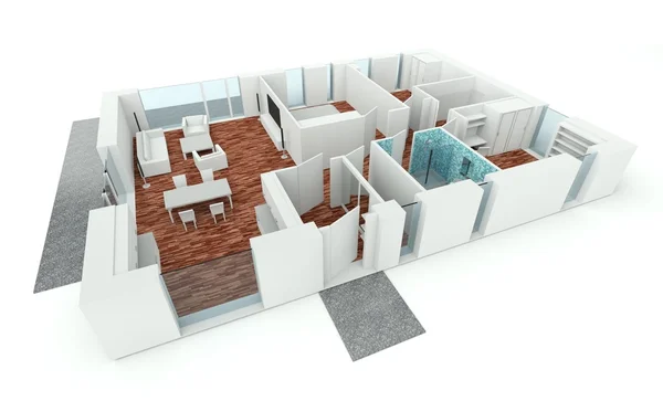 3D rendering house plan — Stock Photo, Image