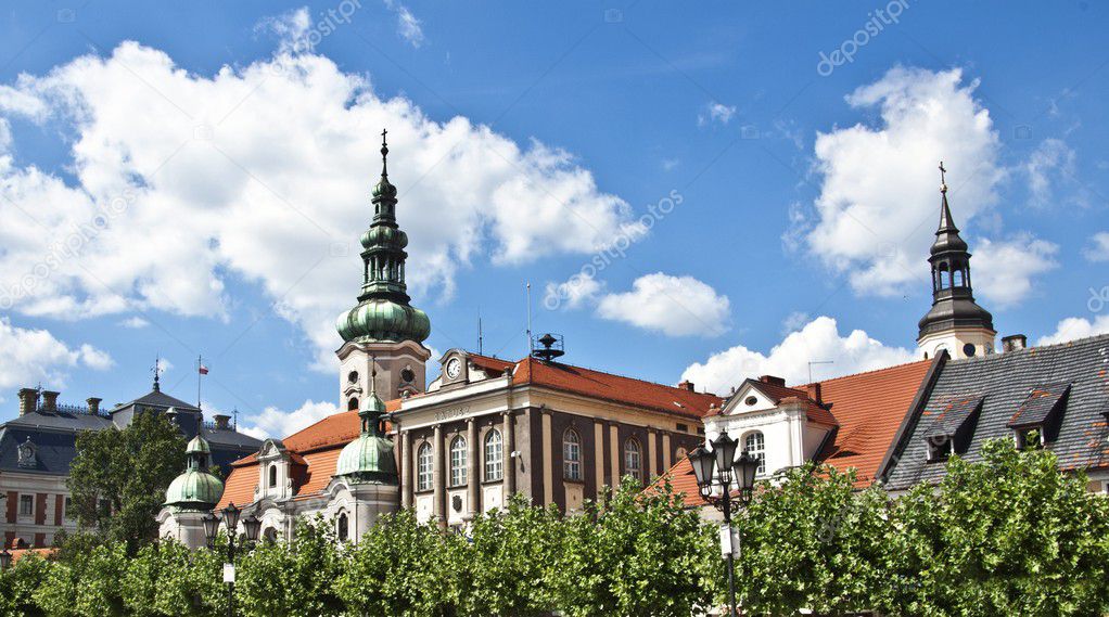 Square with palace, town hall and church