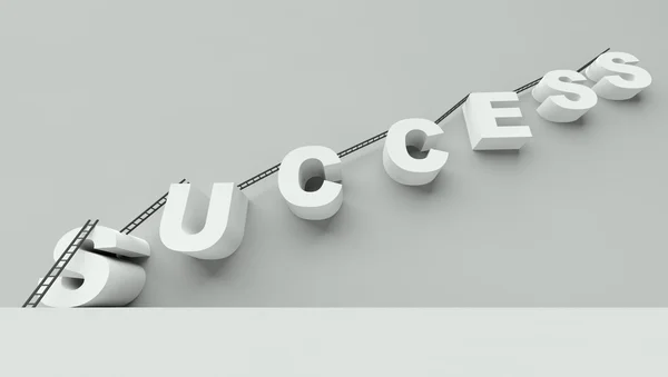 Ladder naar succes 3d render — Stockfoto