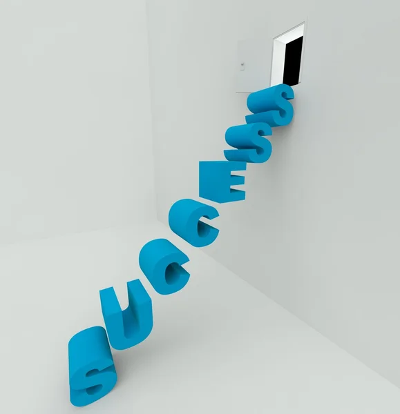 Escaliers vers le succès rendu 3d — Photo