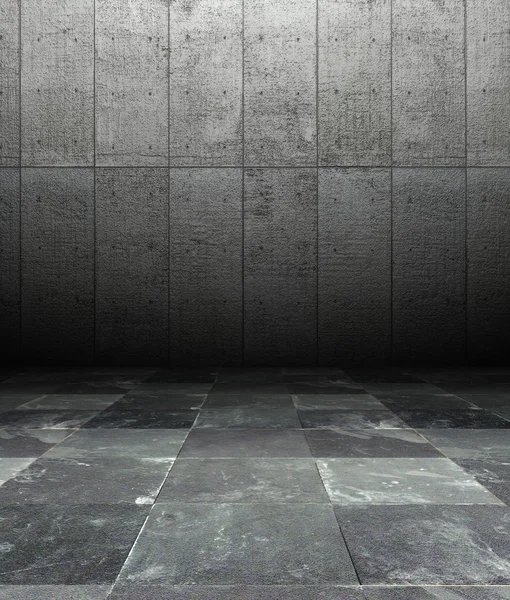 3d Grunge Interieur, graue rostige Wand — Stockfoto