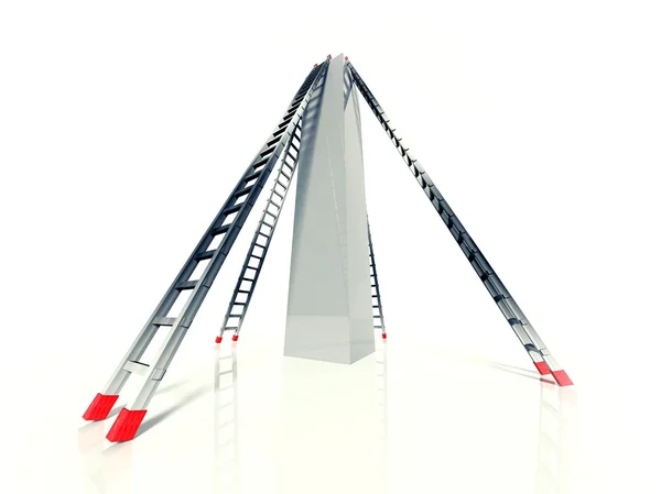 3d escada de sucesso e competição — Fotografia de Stock