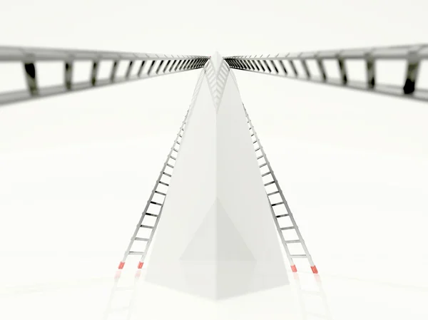 3D-ladder van succes en concurrentie, zakelijke symbool — Stockfoto
