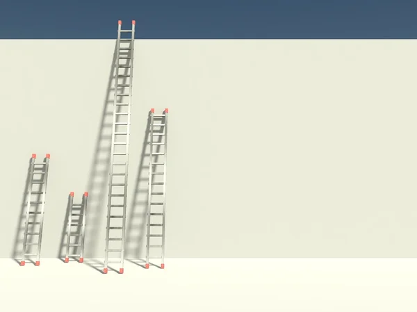 3D-ladder van succes met lege billboard — Stockfoto