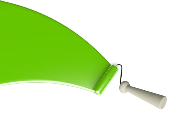 3D-roller en groene verf stripe — Stockfoto