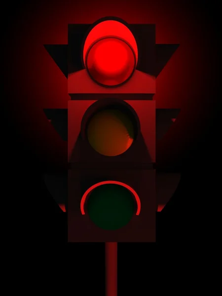 3d 빨간 신호등 — 스톡 사진
