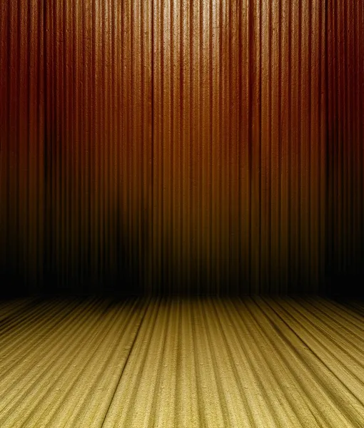 3d grunge parete pannelli metallici, interno texture marrone — Foto Stock
