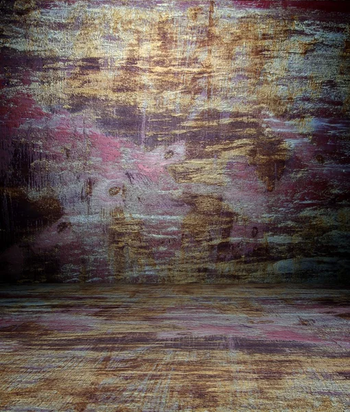 3d grunge e textura enferrujada, interior vazio — Fotografia de Stock
