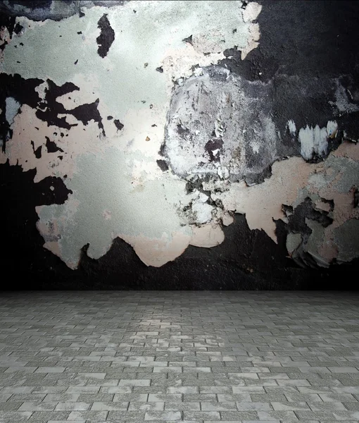 3d mur avec peeling texture de peinture, intérieur vide — Photo