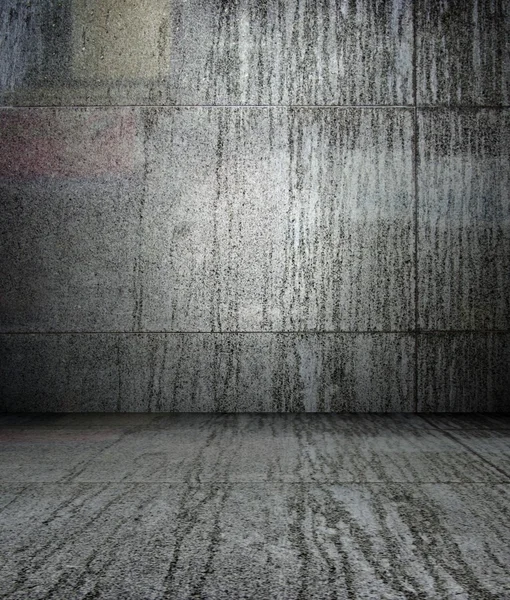 3D stěna s dlaždice textury, prázdný interiéru — Stock fotografie