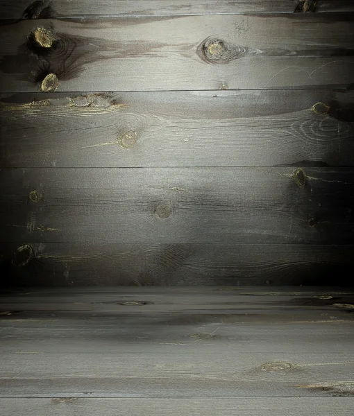 3D-muur met houten luiken textuur, leeg interieur — Stockfoto