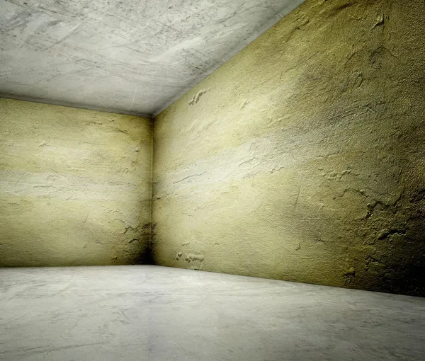 3D-hoek, beton gepleisterd interieur — Stockfoto