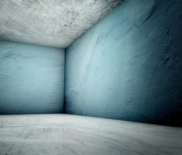 Angolo 3d, interni in cemento intonacato — Foto Stock