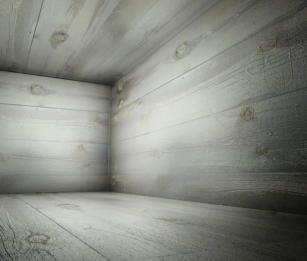 3D roh starých grunge dřevěný interiér — Stock fotografie