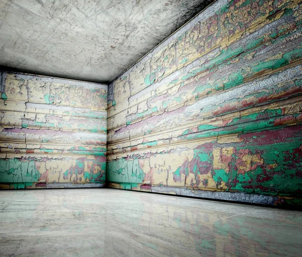 3D sarkában régi grunge-fa belső — Stock Fotó