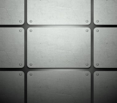 Silver template set of metal card background clipart