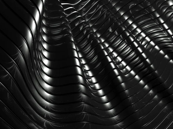 3D pozadí vlnité hliníkové abstraktní stříbrný vzor — Stock fotografie