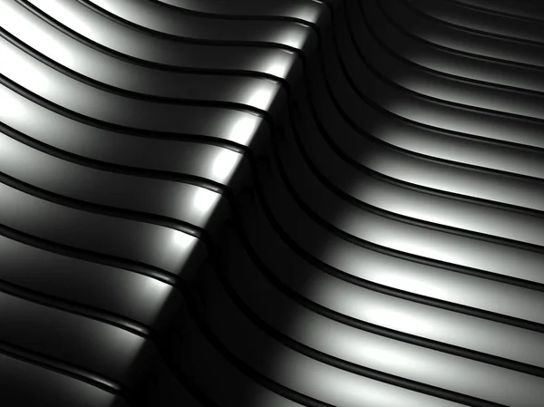 Fond en aluminium ondulé 3D motif abstrait argenté — Photo