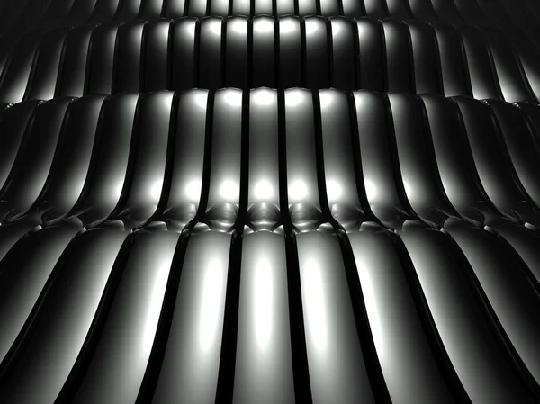 3d 波浪铝背景抽象的银色模式 — 图库照片
