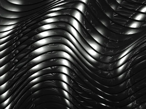 3D golvende aluminium achtergrond abstract zilveren patroon — Stockfoto