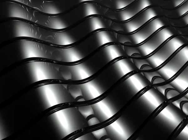 3d 波浪铝背景抽象的银色模式 — 图库照片