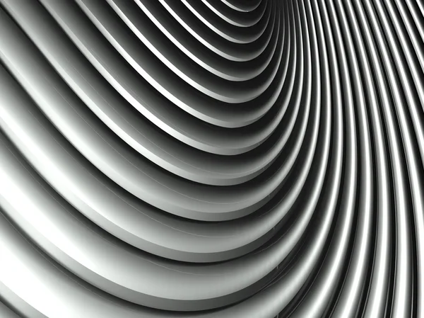 3d ondulado alumínio fundo abstrato padrão de prata — Fotografia de Stock