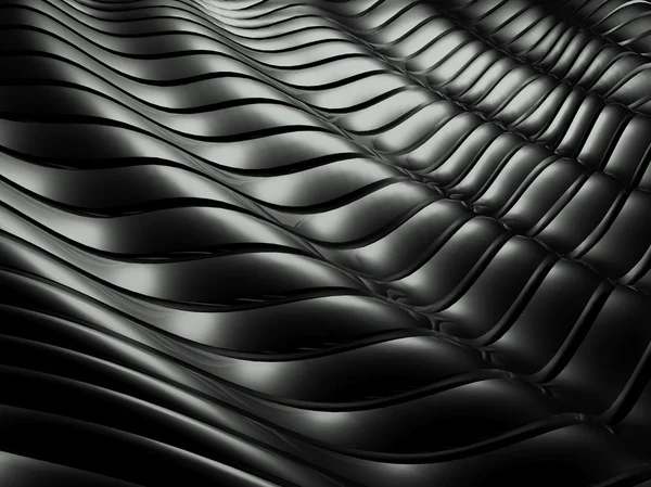Fond en aluminium ondulé 3D motif abstrait argenté — Photo