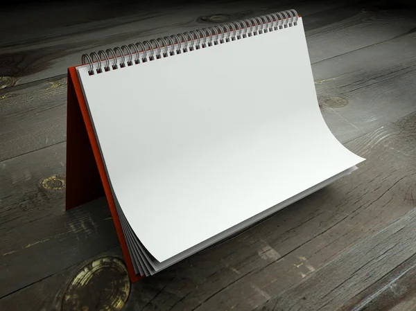 Textura de papel em calendário em branco na tabela — Fotografia de Stock