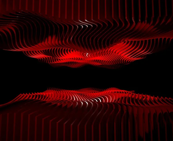 黒の上の 3 d の波線を非表示 — ストック写真