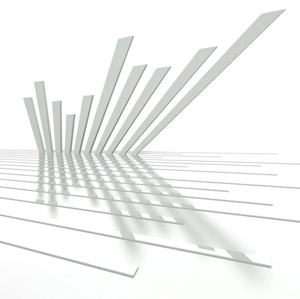 3d абстрактная металлическая прямая с графом — стоковое фото