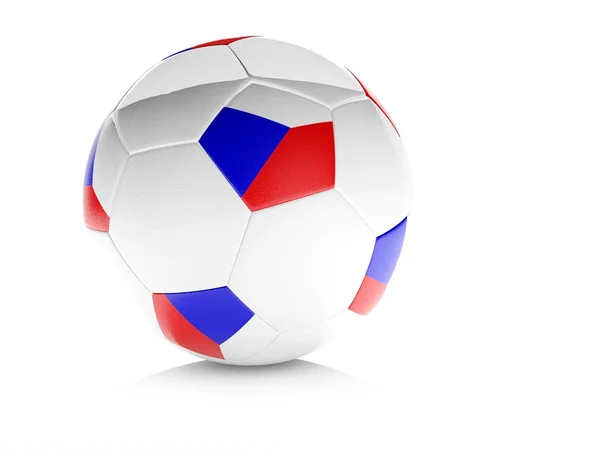 3D μπάλα ποδοσφαίρου με Τσεχική σημαία, απομονωμένες λευκό — Φωτογραφία Αρχείου