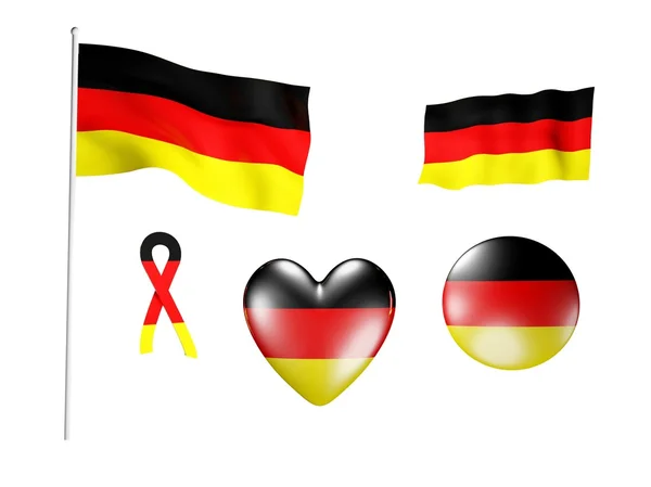 The Germany flag - set of icons and flags — Stock Photo, Image
